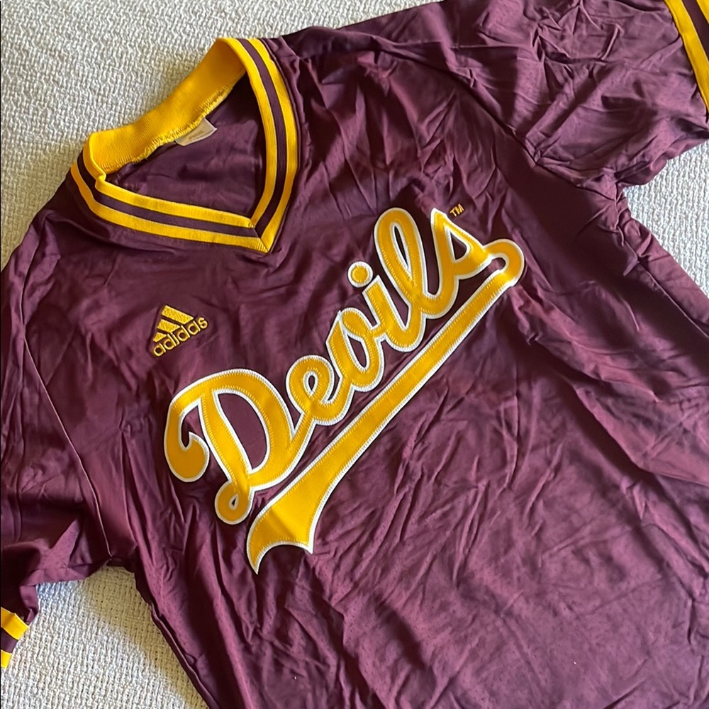 adidas Men's Maroon and Gold "Devils" Jersey Shirt